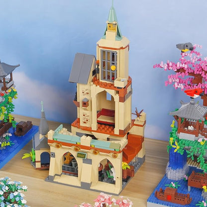Hog Magic Castle with Harry Characteristics Building Blocks(Compatible with Normal Block Size),Fantasty Harry Toy for Adults,Recreate The Magic World Scenes of The Movie