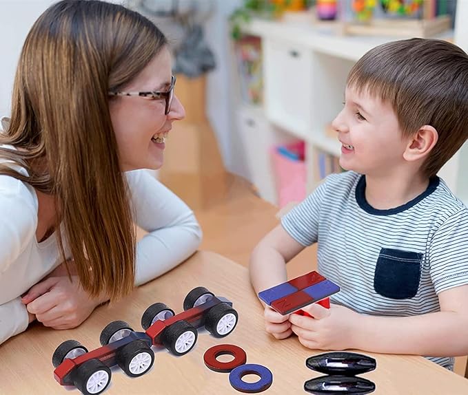 Magnet Science Kit, Magnetic Experiments Games Physical Mechanics Teaching Tools Equipment Compass Aids DIY Magnets Set Stones Mutual Attraction Decompression Toy Free Combination Office Stress Toy