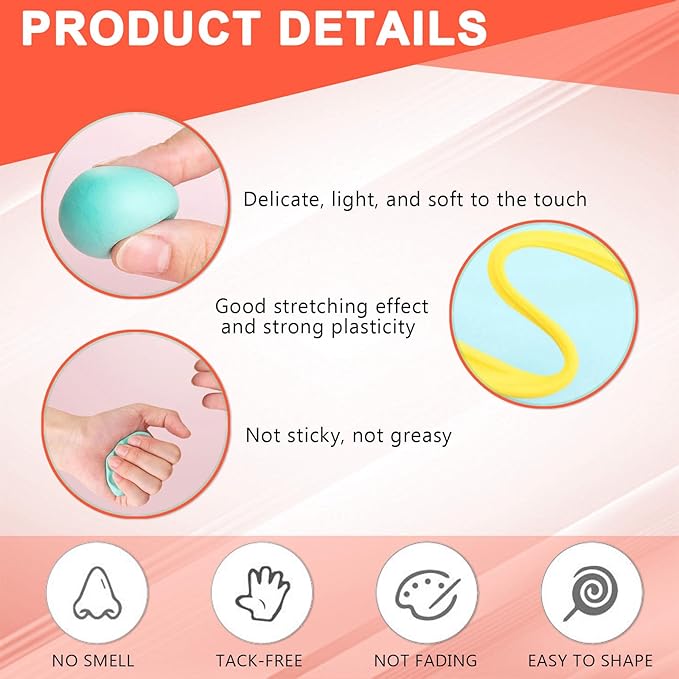 Air Dry Clay,Magic Foam DIY Molding Clay,Air Dry Clay Set 64 Colors with 7 Clay Tools and 100 Seal Bags – Soft Lightweight DIY Modeling for Arts Crafts Sculpting Holiday Gift Idea for Adult
