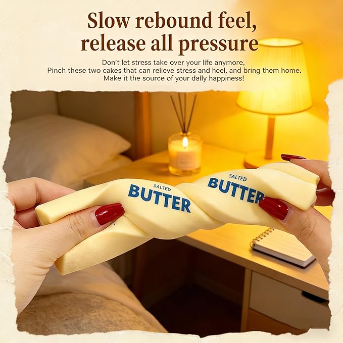 Butter Squishy,Slow Rising Squishy,Stress Relief & Fidget Toys, Pack Sensory Stress Relief Squishies Soft & Stretchy Fidget Toys for Office School