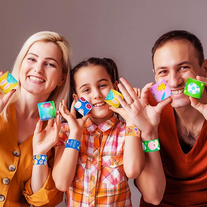 Max Fun 48pcs Easter Slap Bracelets Party Favors Toys Basket Stuffers for Kids Party Favors Easter Egg Fillers