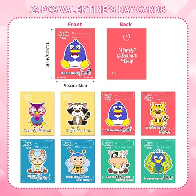 MOVINPE Bulk Valentines Day Craft Gifts for Kids Classroom Bulk, 24 Pack 5D Diamond Art Painting Keychains with Greeting Cards, School Prizes, Exchange Gift, Party Favors for Toddlers