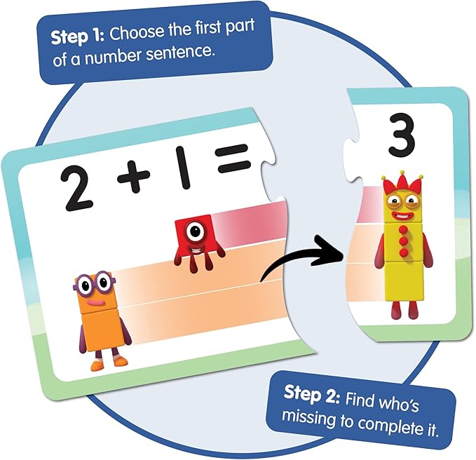 hand2mind Numberblocks Adding and Subtracting Puzzle Set, Addition and Subtraction Games, Number Puzzle, Matching Game, Preschool Math Toys, Toddler Educational Toys, Easter Basket Stuffers for Kids