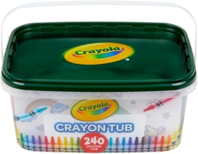 Crayola Crayon Tub (240ct), Bulk Crayon Set, Kids Coloring & Art Supplies, Crayons for Kids, Gifts for Boys & Girls, Ages 3 + [Amazon Exclusive]