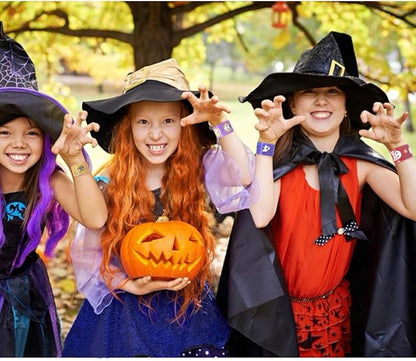Max Fun 48pcs Halloween Slap Bracelets Halloween Party Favors Halloween Toys for Kids Halloween Party Favor Halloween Treat Bags Gifts Birthday Party (Halloween)