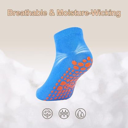 GRPSKCOS Boys Grip Socks 6 Pairs Kids Grip Socks Trampoline Sock Anti-Skid Ankle Sticky Sock for 2-13 Years Boys Girls