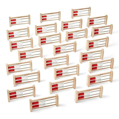 hand2mind Mini 20-Bead Wooden Rekenrek Class Set, Number Rack for Kids, Abacus for Kids Math, Counting Beads, Math Counters, Educational Toys for Elementary Kids, Math Manipulatives (Set of 25)