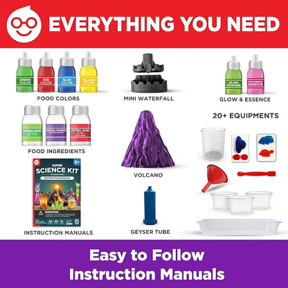 Doctor Jupiter Super Science Kit for Kids Ages 8-9-10-11-12-13-14 | Birthday Gift Ideas for Boys & Girls 8+ Years Old | STEM Toy with 100+ Experiments & Geyser Tube | Learning & Educational Kits