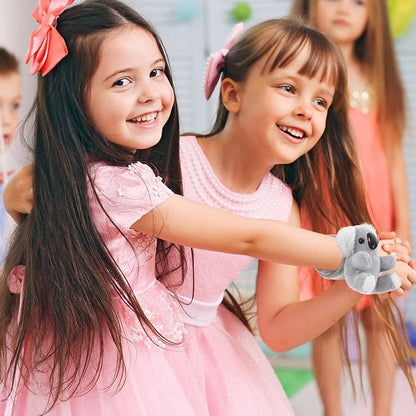 Abaodam Animal Slap Bracelet Koala Slap Bracelet Plush Stuffed Animal Hugger Snap Wrist Band for Kids Birthday Party Gifts