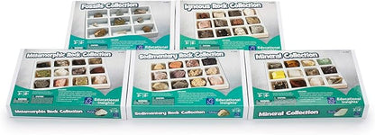 Educational Insights Complete Rock, Mineral, and Fossil Collection, Ages 8 and up, (57 pieces with storage tray)