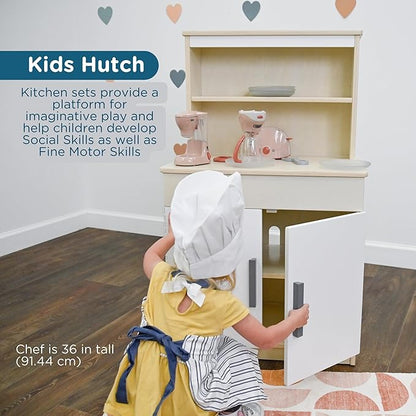 Children’s Factory Wooden Play Kitchen Hutch - Kids & Toddlers Pretend Fridge - Realistic Design & Feature - Pre-School Furniture for Classroom or Playroom- 24" W x 15" D x 44" H - Assembly Required