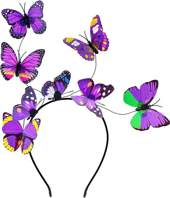 Butterfly Wings For Girls, Double-Sided Fairy Wings, Halloween Costumes for Kids, 3PCS Butterfly Cape Set.