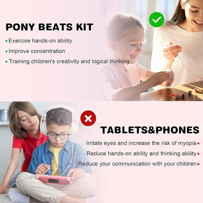 Dowsabel Bracelet Making Kit, Beads for Bracelets Making Pony Beads Polymer Clay Beads Smile Face Beads Letter Beads for Jewelry Making, DIY Arts and Crafts Gifts Toys for Girls Age 6-12