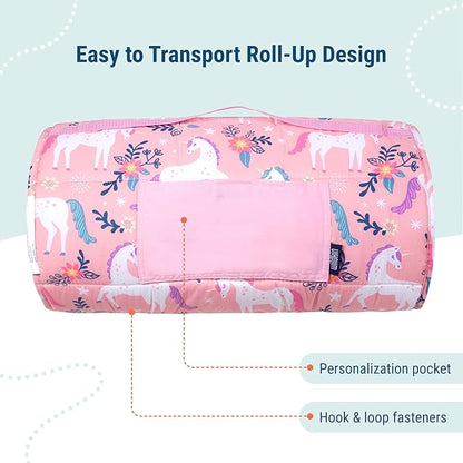 Wildkin Original Nap Mat with Reusable Pillow for Boys & Girls, Perfect for Elementary Daycare Sleepovers, Features Hook & Loop Fastener, Cotton Blend Materials Nap Mat for Kids