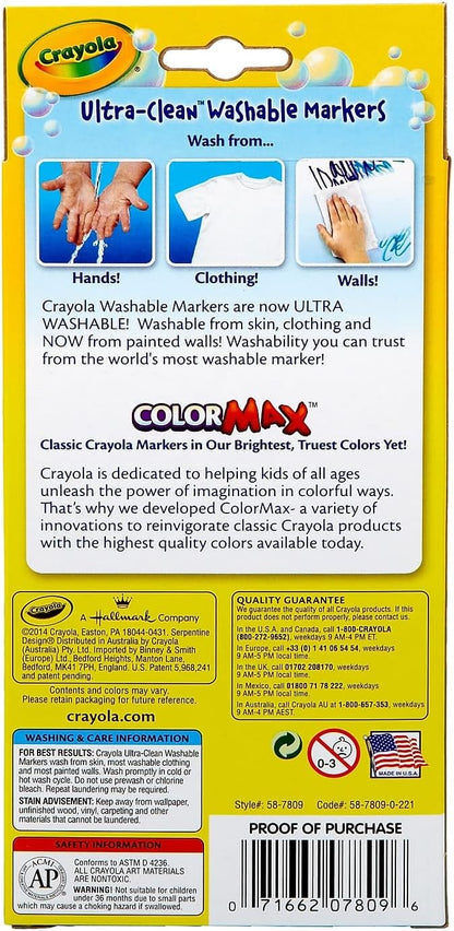 Crayola Classic Color Washable Markers fine tip pack of 8 [PACK OF 4 ]