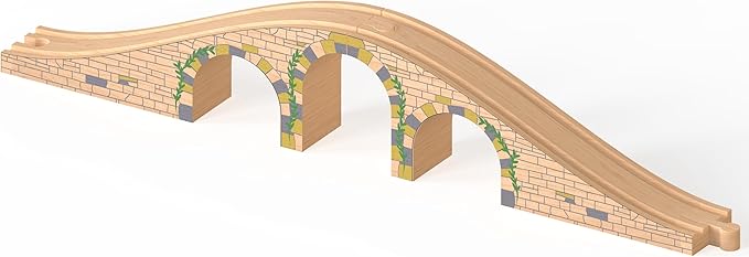 Orbrium Toys 6 Arches Viaduct Bridge for Wooden Railway Track Compatible with Thomas Trains Brio Set
