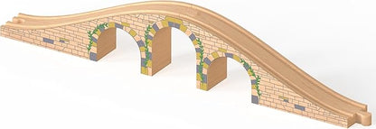 Orbrium Toys 6 Arches Viaduct Bridge for Wooden Railway Track Compatible with Thomas Trains Brio Set