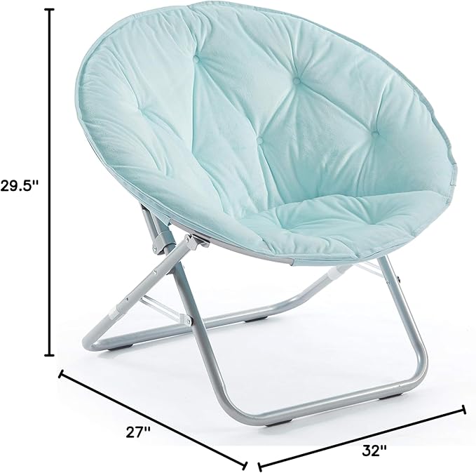 Urban Lifestyle Micromink Saucer Chair, Light Blue Mint