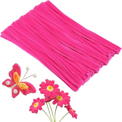 100Pcs Pipe Cleaners, Pipe Cleaners Craft, Chenille Stems Creative Craft Pipe Cleaners for Festivals Flower Making, Crafting Pipe Cleaners Supplies for Home DIY Decorations/Rose