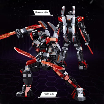 DAHONPA Dark Warrior Transforming Mech Building Blocks Set (585 PCS), Assembly Mecha Robot Model Kit, Technology City MechWarrior Toy, Christmas Birthday Gifts for Adults and Kids