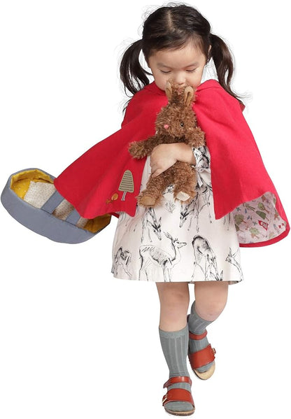 Manhattan Toy Moppettes Beau Bunny Stuffed Animal Nurturing Playset with Bunny Plush Toy, Fabric Bassinet, Blanket & Pillow