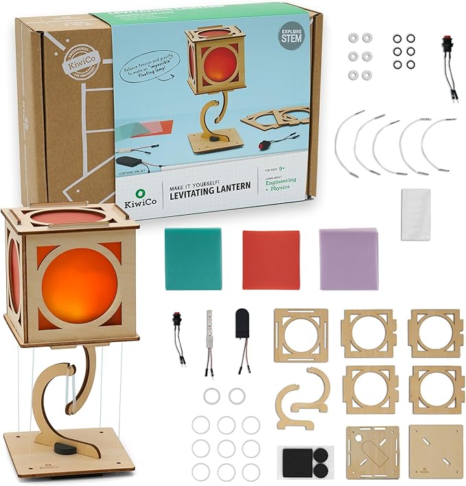 KiwiCo Levitating Lantern – STEM Physics Science Project & Building Kit for Kids Ages 9+ - Robotics Science Gift