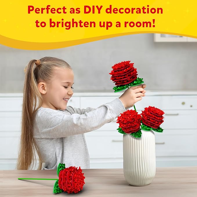 Skillmatics Art & Craft Activity - Poke-in Art Rose Bouquet, Mess-Free Art for Kids, Craft Kits, DIY Activity, Valentine's Day Gifts for Girls & Boys Ages 4, 5, 6, 7, 8, 9, 10, 11, 12