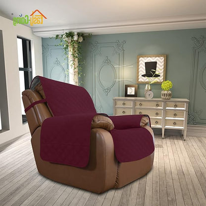 Easy-Going Sofa Slipcover Waterproof Oversized Recliner Chair Cover Non-Slip Fabric Couch Cover for Living Room Washable Furniture Protector for Pets Kids Children Dog Cat (Oversized Recliner, Wine)