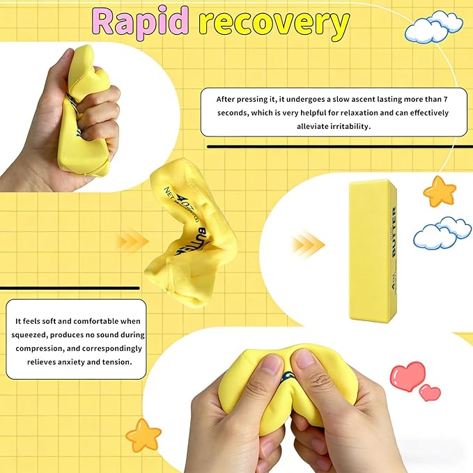 Slow Rising Dumpling Squishy Butter Squeeze Toys Pack Sensory Stress Relief Squishies Soft & Stretchy Fidget Toys for Anxiety Relief Party Favors Dumpling Squishy Butter (1pc)