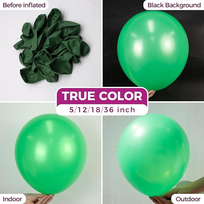 Bezente Green Balloons Latex Party Balloons - 100 Pack 12 inch Round Helium Light Green Balloons for Green Jungle Themed St. Patrick's Day Birthday Bridal Shower Christmas Party Decorations