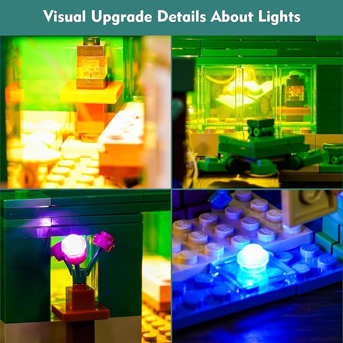 VONADO LED Light Kit Compatible with Lego Minecraft The Turtle Beach House 21254 (Lights Only, No Models) Creative Lighting Set Accessories Compatible with Lego 21254 Building Set