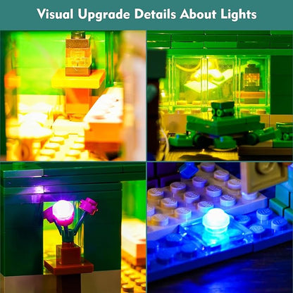 VONADO LED Light Kit Compatible with Lego Minecraft The Turtle Beach House 21254 (Lights Only, No Models) Creative Lighting Set Accessories Compatible with Lego 21254 Building Set