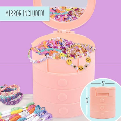 STMT D.I.Y. Personalized Jewelry Box, Design 50+ Accessories, Includes Swiveling Jewelry Box, Beads for Jewelry Making, Bracelet Making Kit, Great Gifts for Girls, Jewelry Making Kit for Girls 8-12