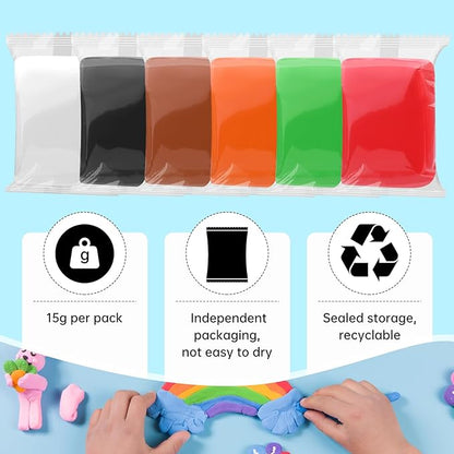 Purple Air Dry Clay 12 Packs Foam Clay Air Dry Foam Clay for Kids,Moldable Super Light Weight Clay Perfect for Arts, Crafts, Classroom Teaching