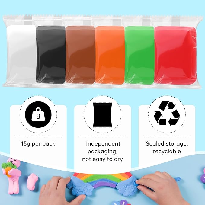 Green Crafting Clay, 36 Pack Moldable Super Light Weight Air Dry Foam Clay Perfect for Arts & Crafts