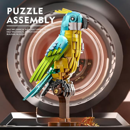 DAHONPA Parrot Building Blocks Set 688 Pieces, Half-Body Mecha Bird Animal Series Build Blocks Toy, Gift for Kid and Adult