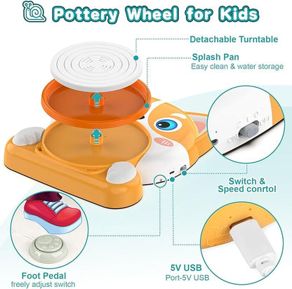 Pottery Wheel for Kids, Birthday Christmas Gifts Toys for Boy Girls Age 6 7 8 9 10 11 12