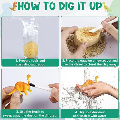 Dinosaur Eggs Excavation Dig Kit - 12 Unique Eggs Dinosaur Toy, Easter Eggs Science STEM Gifts for Boys Girls Dinosaur Egg Toys for Age 6-8 8-12 Year Old