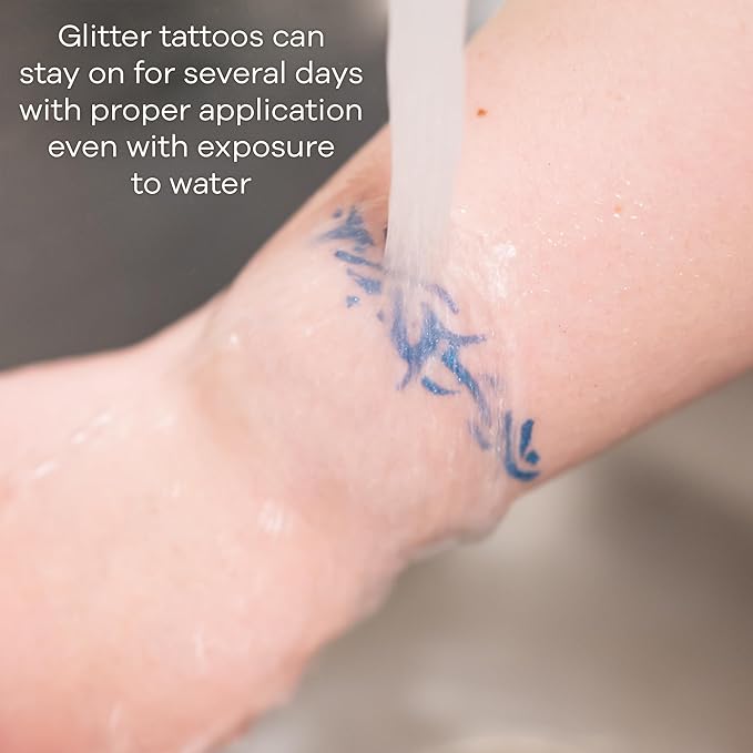 Jacquard Glitter Body Art Kit - Complete Glitter Tattoo Kit for Kids and Adults - Temporary Glitter Tattoos for Parties or Events - Glitter Tattoo Stencils 3 Jars of Glitter, Adhesive, & Instructions