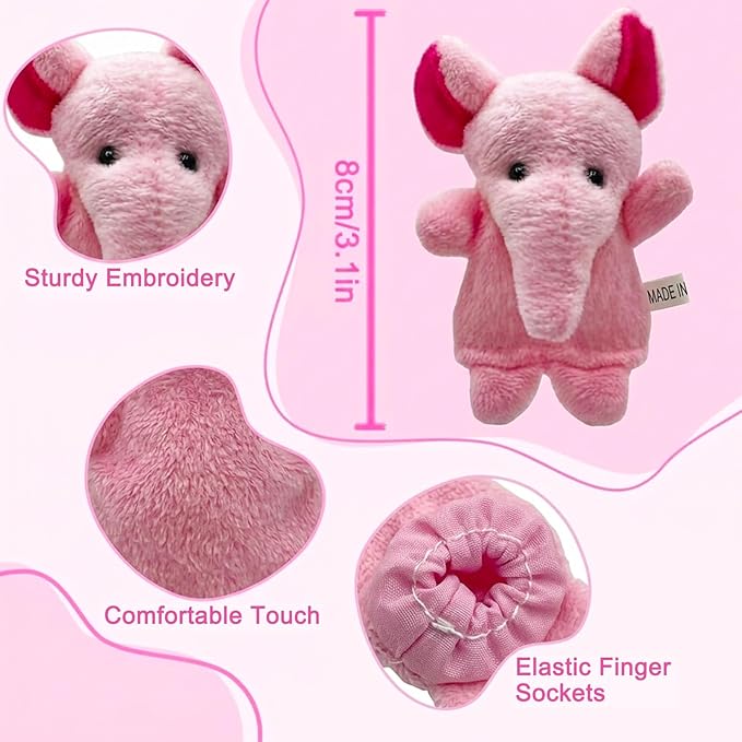 22 pcs Plush Animals Finger Puppet Toys - Mini Plush Figures Toy Assortment for Kids, Soft Hands Finger Puppets Game for Autistic Children, Great Family Parents Talking Story Set