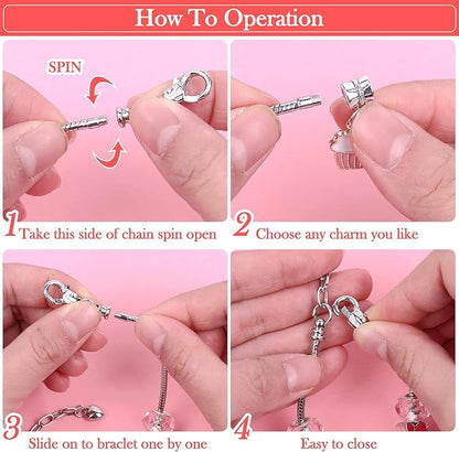 Mckanti 150 Pieces Charm Bracelet Making Kit for Girls, Charm Bracelets Jewelry Making Kit with Beads Bracelets Charms Necklace DIY Crafts Gifts Set for Teen Girls Kids Age 8-12