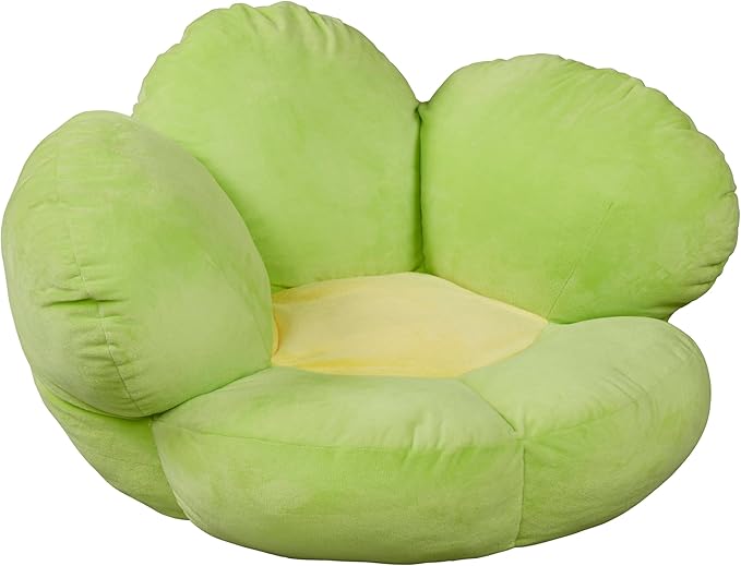 ECR4Kids SoftZone Flower Cozy Cushion Floor Pillow, Bright Green