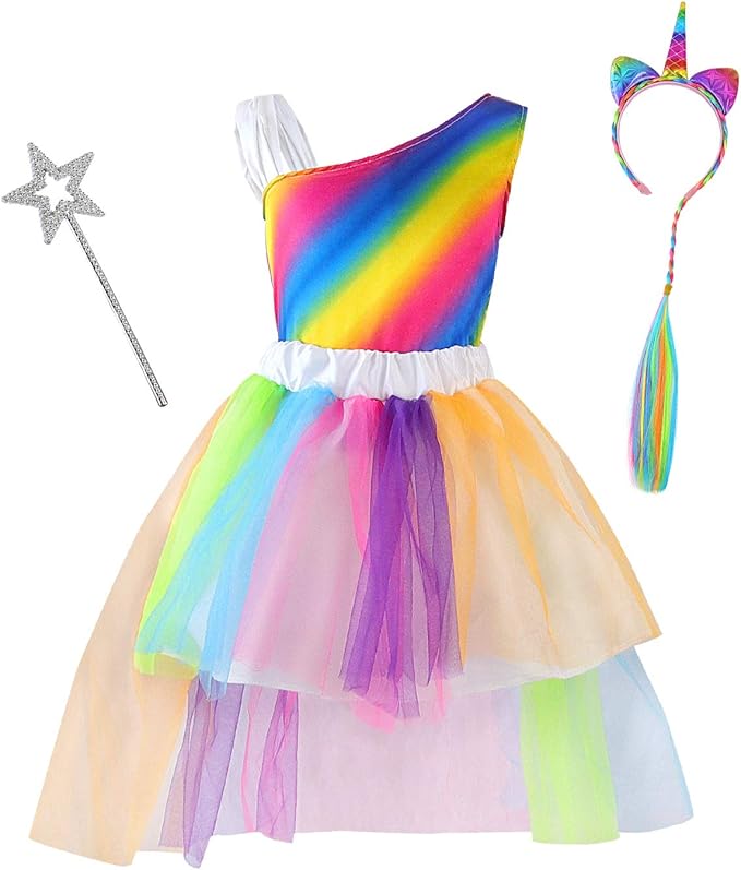 Jeowoqao Girls Dress up Trunk Princess Set, 24Pcs Pretend Play Costume Set, Fairytale, Supergirl, Princess, Rainbow Girls Costume for Toddler/Little Girls Ages 3 4 5 6 Years