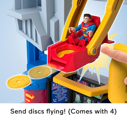 Fisher-Price Imaginext DC Super Friends Batman Toy, Ultimate Headquarters Playset 2-Ft Tall, Lights Sounds & 10 Pieces for Kids Ages 3+ Years
