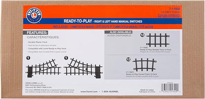 Lionel Ready-to-Play Left & Right Hand Interchange 2-Piece Black Plastic Track Pack