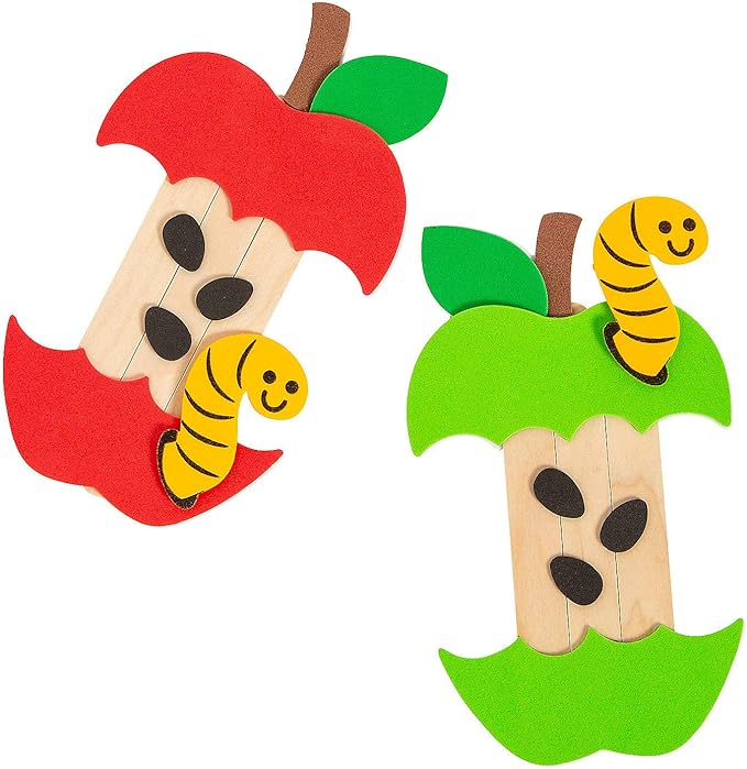 Apple Core Craft Stick Magnet Craft Kit - Craft Kits - 12 Pieces