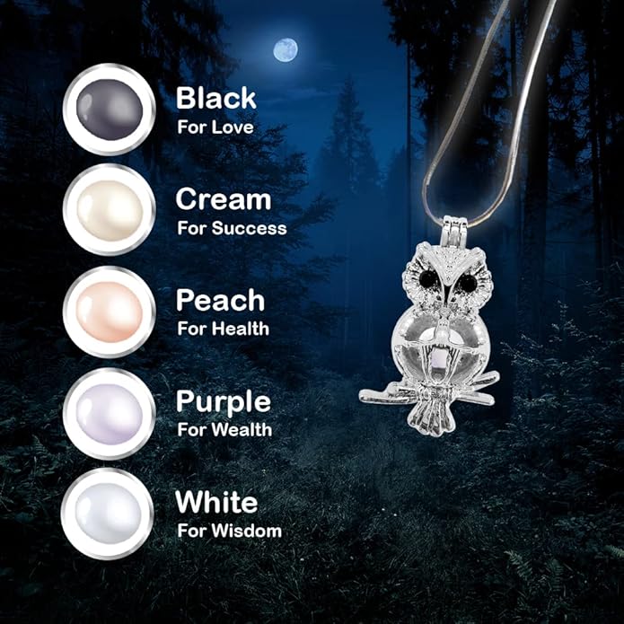 My Inspirations Precious Pearl Pearl in Oyster Kit, Mysterious Pearl Gift Set, DIY Necklace Making Kit, Elegant Pendant with 20" Chain, Rhodium Plated, Great Gift for Any Occasion, Owl