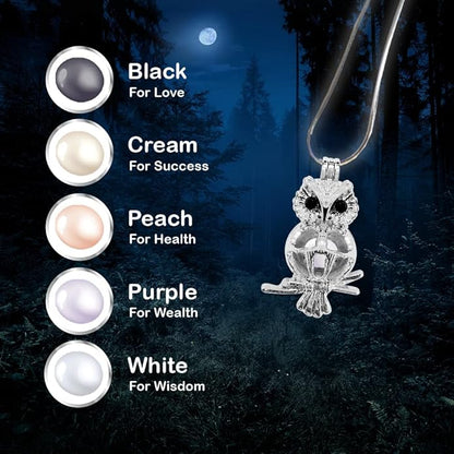 My Inspirations Precious Pearl Pearl in Oyster Kit, Mysterious Pearl Gift Set, DIY Necklace Making Kit, Elegant Pendant with 20" Chain, Rhodium Plated, Great Gift for Any Occasion, Owl