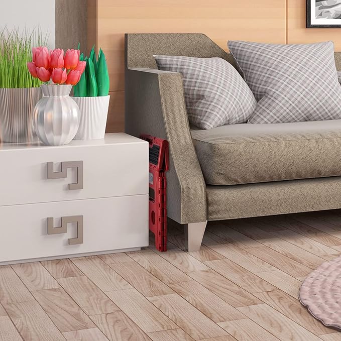 ACKO Folding Step Stool - 13" Height Premium Heavy Duty Foldable Stool for Kids and Adults, Kitchen Garden Bathroom Stepping Stool (1 Pack) Dot Red