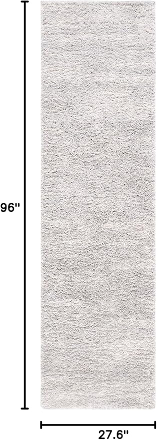 SAFAVIEH Berber Shag Collection Runner Rug - 2'3" x 8', Grey & Ivory, Non-Shedding & Easy Care, 1.2-inch Thick Ideal for High Traffic Areas in Living Room, Bedroom (BER563G)